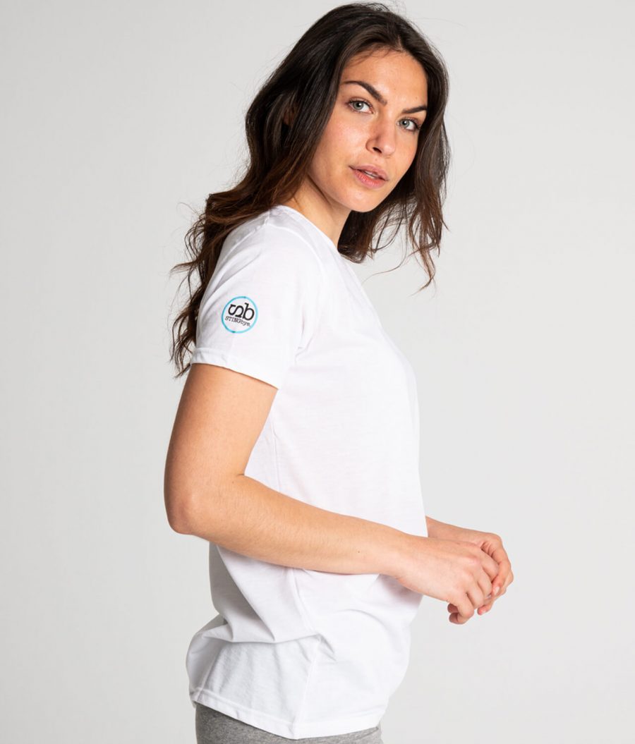 Camiseta algodón antimosquitos mujer blanco 3