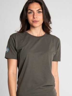 Camiseta antimosquitos algodón mujer caqui 1